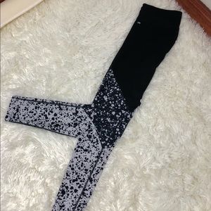 Fabletics Black and White Brogan Epona Splatter Print Leggings